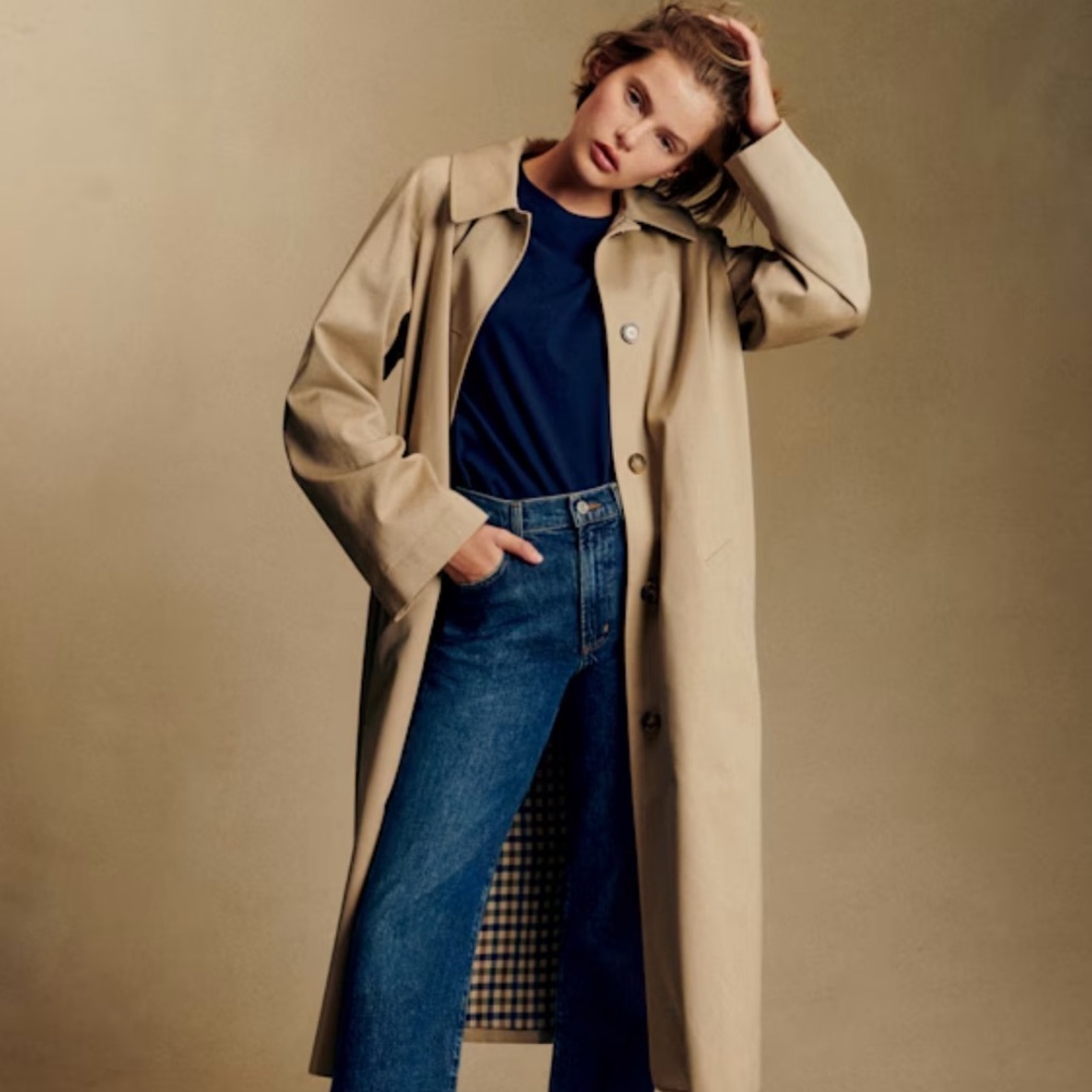 Sézane Clyde Trench in Light Beige Size 6